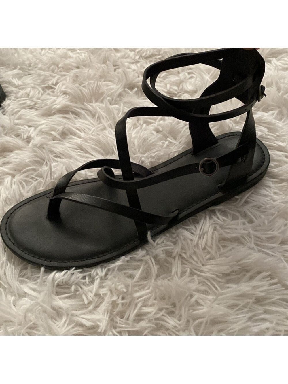 American Eagle black ankle gladiator sandals